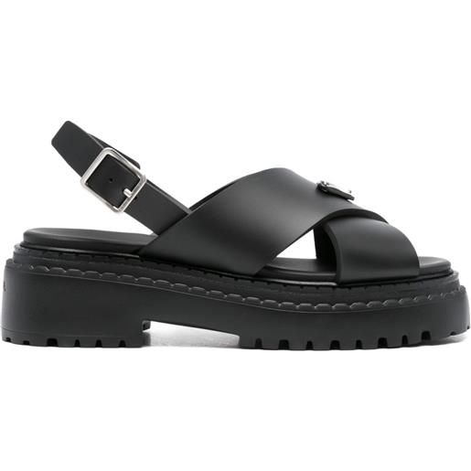 Prada sandali platform con design a incrocio 40mm - nero