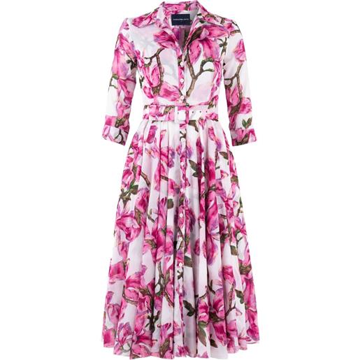 Samantha Sung abito midi aster con stampa - bianco