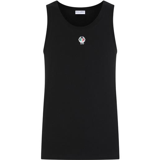 Dolce & Gabbana canotta con ricamo - nero