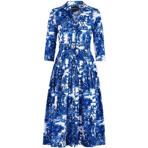 Samantha Sung abito midi audrey plissettato - blu