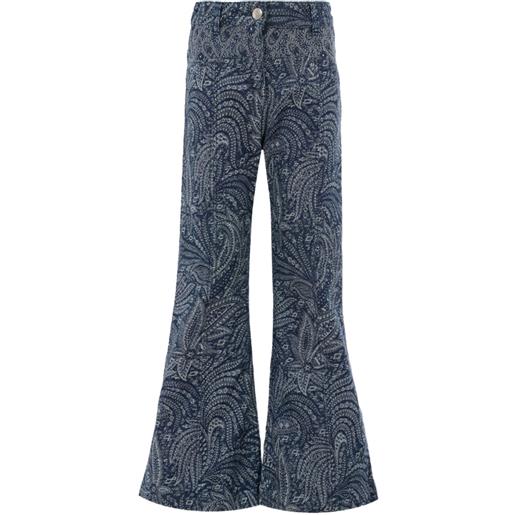 ETRO KIDS jeans svasati con stampa paisley - blu