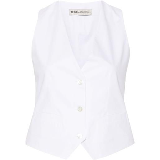 MODES GARMENTS gilet con scollo a v - bianco