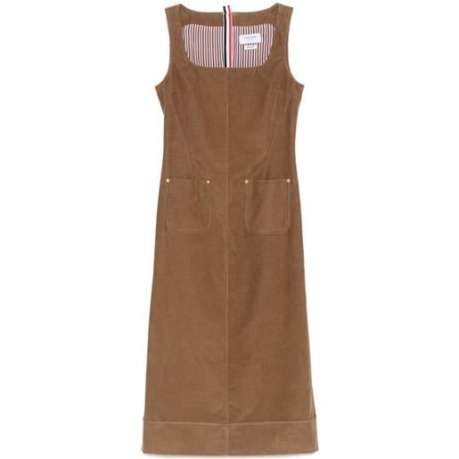 Thom Browne abito midi a coste - marrone