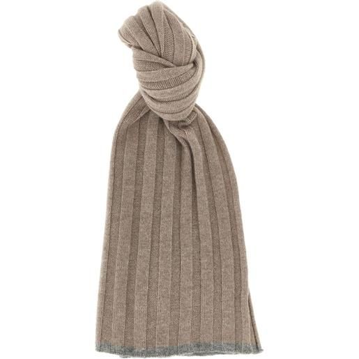 Brunello Cucinelli sciarpa a coste in cashmere - toni neutri