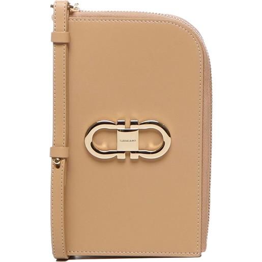 Ferragamo portafoglio con zip - toni neutri