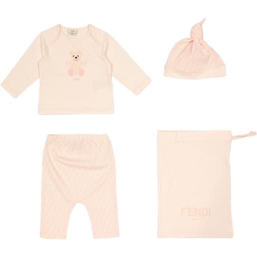Fendi Kids set regalo con motivo ff - toni neutri