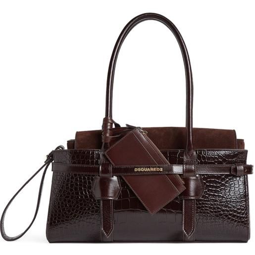 DSQUARED2 borsa tote in pelle - marrone