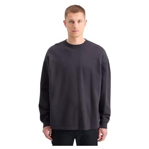 Scotch & Soda 3 crosses crewneck sweatshirt, maglia di tuta, uomo, faded denim, m