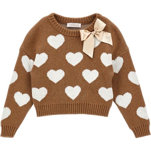 Monnalisa maglione cuori fiocco