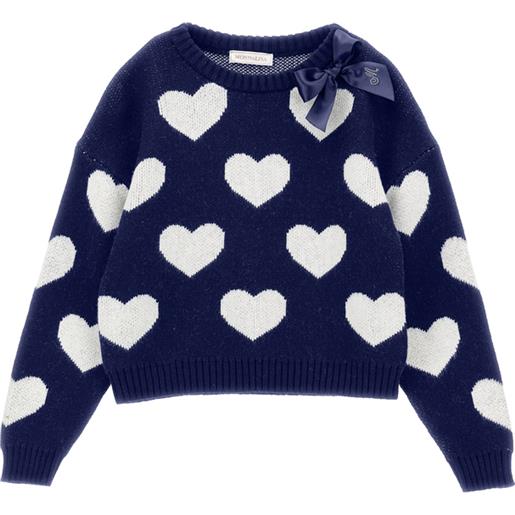 Monnalisa maglione cuori fiocco