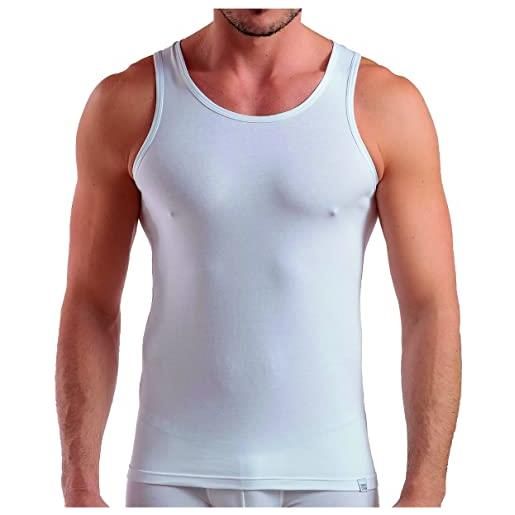 Enrico Coveri 2 pezzi canottiera coveri uomo spalla larga et1002 in cotone bielastico, bianco, 5/l