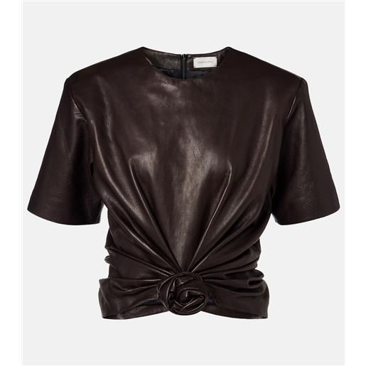 Magda Butrym t-shirt in pelle con nodo