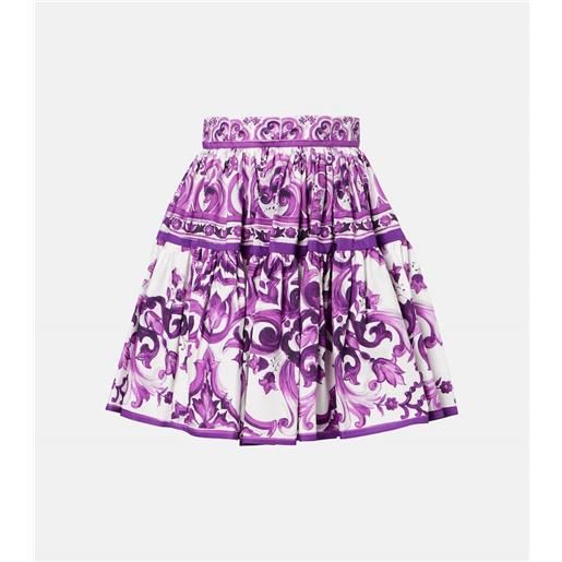 Dolce&Gabbana minigonna majolica in popeline di cotone