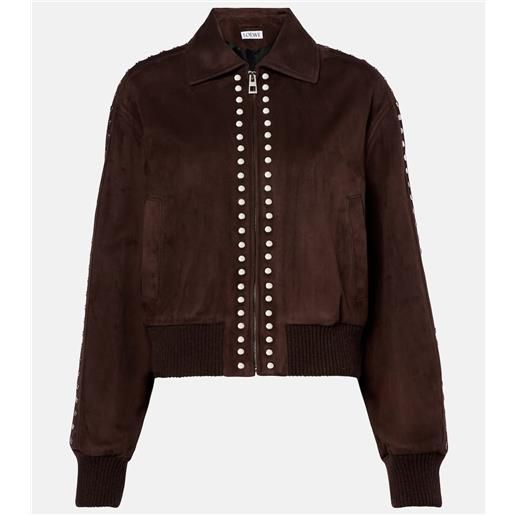 Loewe bomber in suede con borchie