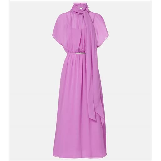Max Mara abito lungo pineta in georgette di seta