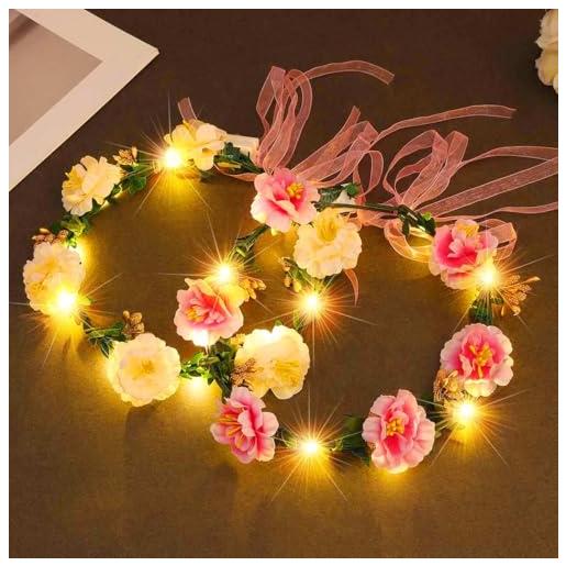Set Cerchietto E Bracciale Floreale Con Rose: Corona Fiori Finto Per Matrimonio O Festa