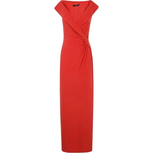 Lauren Ralph Lauren abito lungo con nodo - rosso