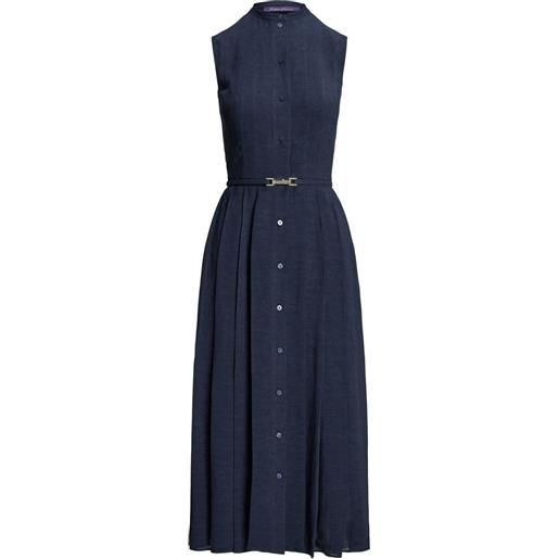 Ralph Lauren Collection abito smanicato con cintura - blu