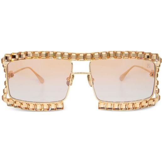ANNA-KARIN KARLSSON occhiali da sole squadrati con cristalli - oro