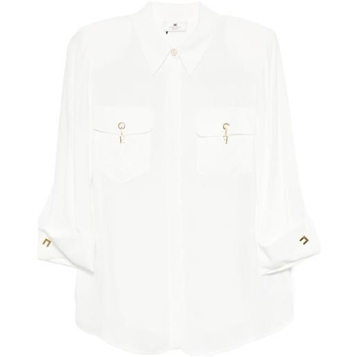 Elisabetta Franchi camicia con maniche a 3/4 - bianco