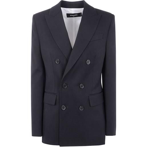 DSQUARED2 blazer doppiopetto in lana - nero