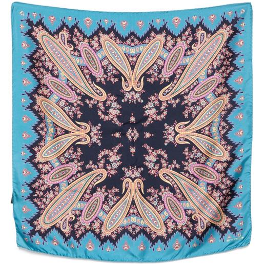 ETRO foulard in seta con stampa paisley - blu