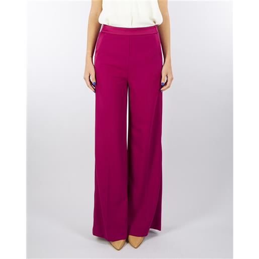 IMPERIAL pantalone magenta palazzo con tasche