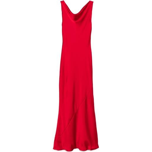 Norma Kamali abito con scollo drappeggiato - rosso