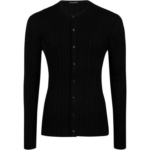 Dolce & Gabbana cardigan in seta a maniche lunghe - nero