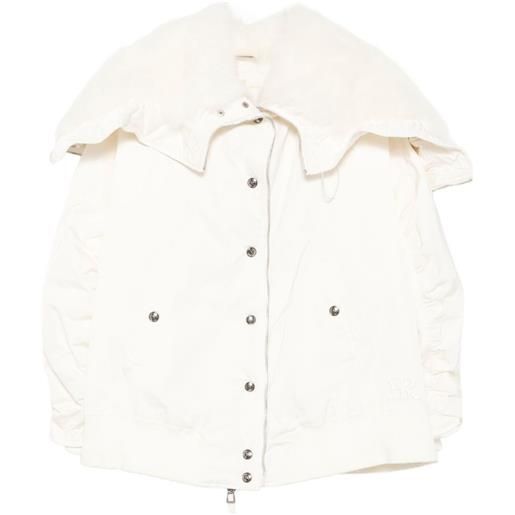 Ermanno Scervino piumino con cappuccio e finitura in pelliccia - toni neutri