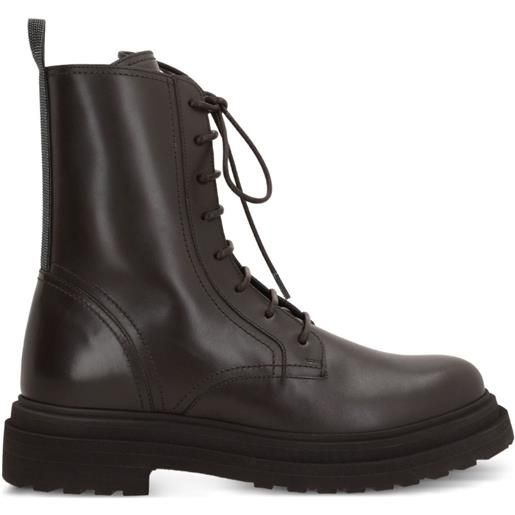 Brunello Cucinelli stivali in pelle - marrone