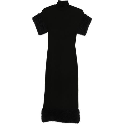 Moschino abito midi a collo alto - nero