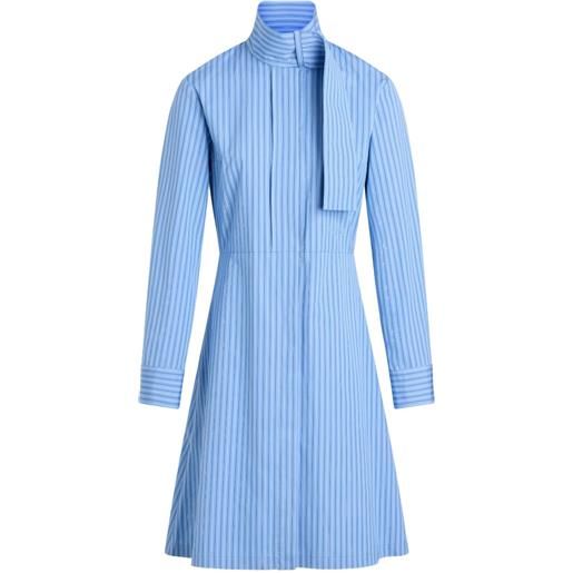 Patou chemisier a righe con scollo a foulard - blu