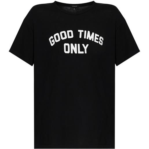 R13 t-shirt in cotone con stampa - nero