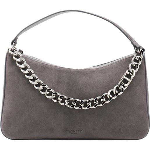 TWINSET borsa a spalla liliane con catena - grigio