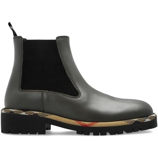 Burberry stivaletti chelsea a quadri - nero