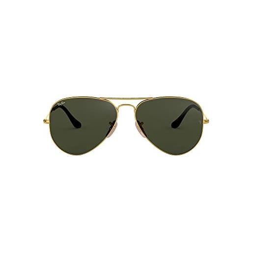 Ray-Ban rb3025 aviator occhiali da sole unisex adulto, nero/oro, 58