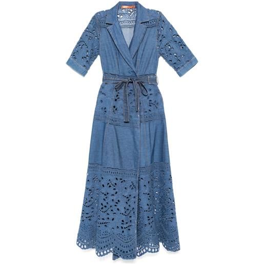 Ermanno Scervino abito lungo con decorazione in pizzo - blu