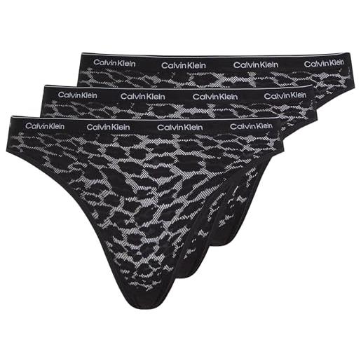 Calvin Klein slip taglio bikini donna confezione da 3 low-rise intimo, nero (black/black/black), 3xl