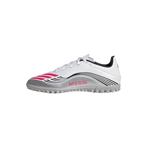 adidas unisex - adulto f50 messi club turf football boots, ftwr white/lucid red/silver met. , 41 1/3 eu