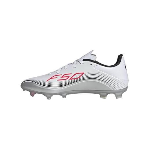 adidas f50 messi league firm multi ground football boots, scarpe da calcio unisex-adulto, cloud white/lucid red/silver metallic, 38 2/3 eu
