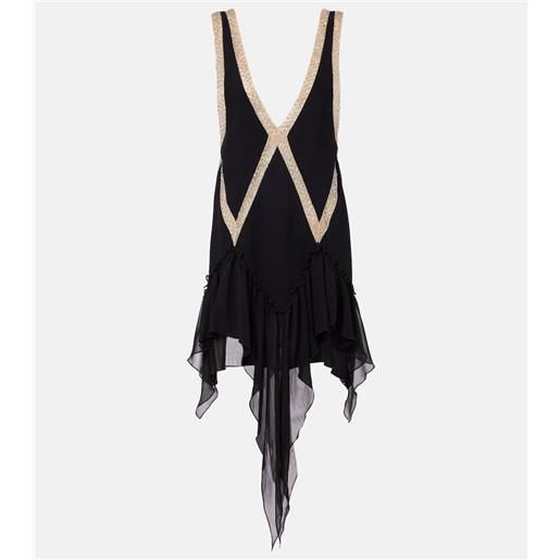 The Attico miniabito in georgette con ricamo