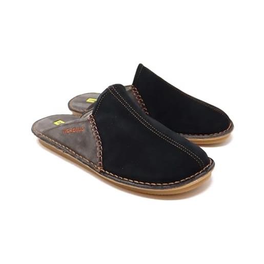 Nordikas pantofole felpate bottiglia pietra 9580, nero grigio, 45 eu