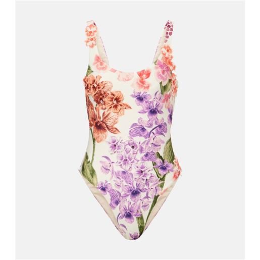 Agua by Agua Bendita costume intero con applicazioni floreali