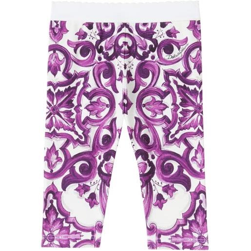 Dolce&Gabbana Kids baby - leggings majolica in misto cotone