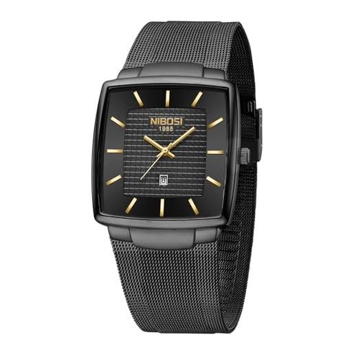 Orologio quadrato in pelle blu per i fan del rock and roll E3