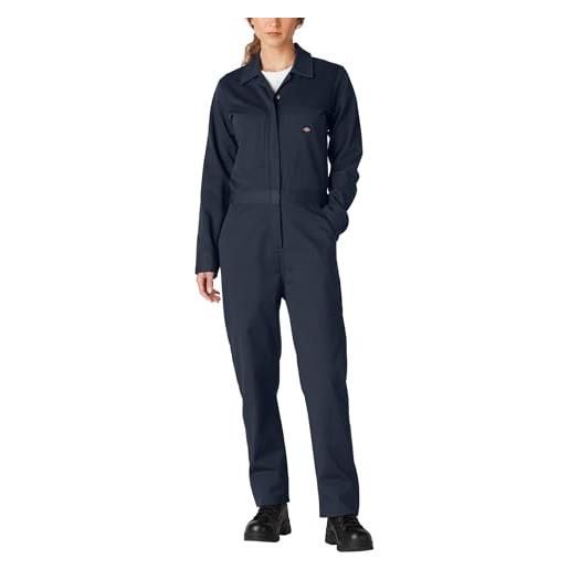 Dickies tuta da donna in twill di cotone a maniche lunghe, blu navy scuro, small