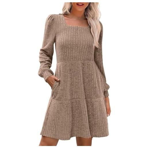 JokeLomple donna abito da sera midi - sexy tubino bodycon midi vestito aderente abiti da cerimonia vestito corto scollo a v quadrato orlo a volant abito abito elegante donna sera cocktail party tubino