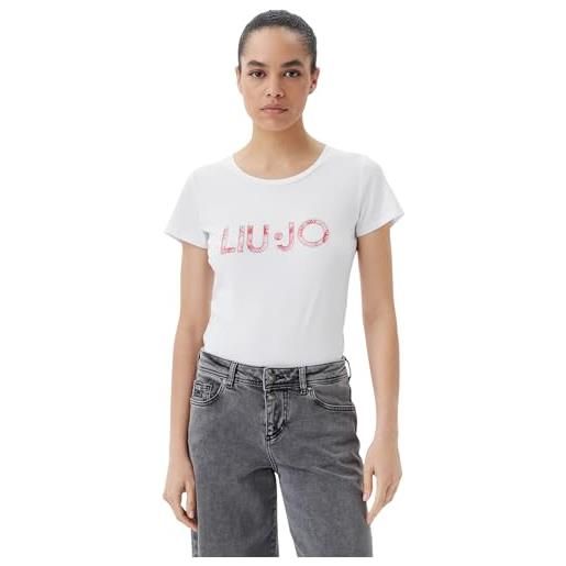 Liu jo va5154js003 t- shirt basica m/c, nero-anim. M9330, s