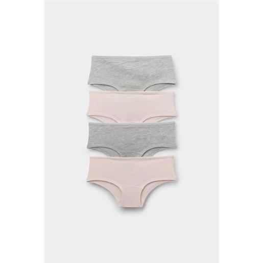 Tezenis 4 paia culotte bimba cotone basic bambina grigio chiaro